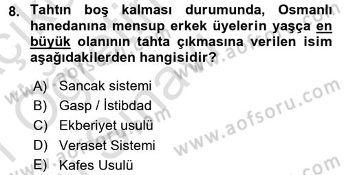 Hukuk Tarihi Dersi 2020 - 2021 Yılı Yaz Okulu Sınav Soruları 8. Soru