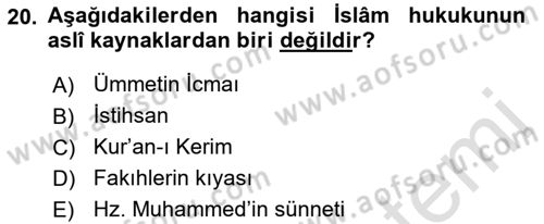 Hukuk Tarihi Dersi 2021 - 2022 Yılı (Vize) Ara Sınav Soruları 20. Soru