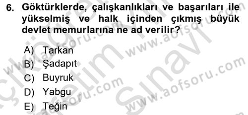 Hukuk Tarihi Dersi 2021 - 2022 Yılı (Vize) Ara Sınav Soruları 6. Soru
