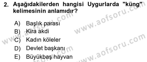 Hukuk Tarihi Dersi 2021 - 2022 Yılı (Final) Dönem Sonu Sınav Soruları 2. Soru