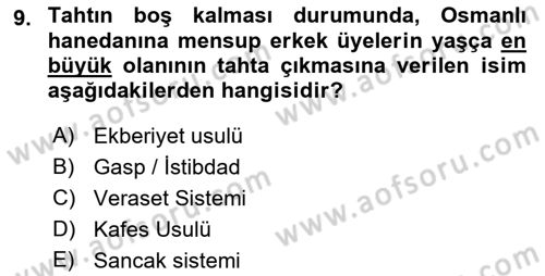 Hukuk Tarihi Dersi 2021 - 2022 Yılı (Final) Dönem Sonu Sınav Soruları 9. Soru