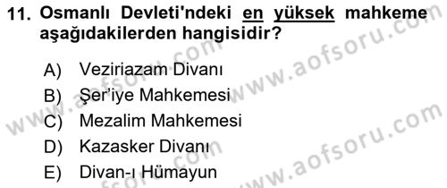Hukuk Tarihi Dersi 2021 - 2022 Yılı Yaz Okulu Sınav Soruları 11. Soru