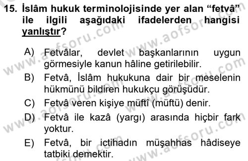 Hukuk Tarihi Dersi 2021 - 2022 Yılı Yaz Okulu Sınav Soruları 15. Soru
