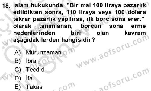 Hukuk Tarihi Dersi 2021 - 2022 Yılı Yaz Okulu Sınav Soruları 18. Soru