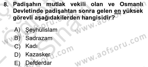 Hukuk Tarihi Dersi 2021 - 2022 Yılı Yaz Okulu Sınav Soruları 8. Soru