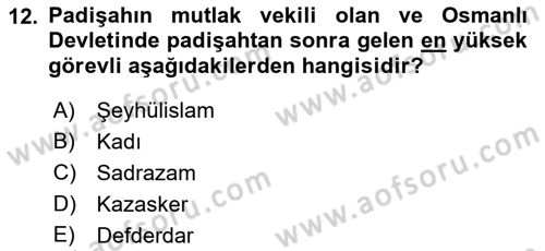 Hukuk Tarihi Dersi 2022 - 2023 Yılı Yaz Okulu Sınav Soruları 12. Soru