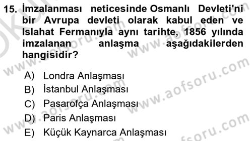 Hukuk Tarihi Dersi 2022 - 2023 Yılı Yaz Okulu Sınav Soruları 15. Soru