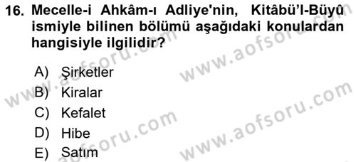 Hukuk Tarihi Dersi 2022 - 2023 Yılı Yaz Okulu Sınav Soruları 16. Soru