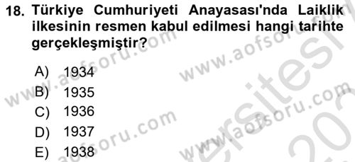 Hukuk Tarihi Dersi 2022 - 2023 Yılı Yaz Okulu Sınav Soruları 18. Soru