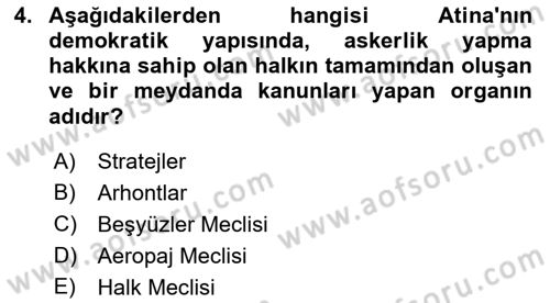 Hukuk Tarihi Dersi 2022 - 2023 Yılı Yaz Okulu Sınav Soruları 4. Soru