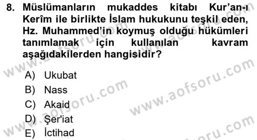 Hukuk Tarihi Dersi 2022 - 2023 Yılı Yaz Okulu Sınav Soruları 8. Soru