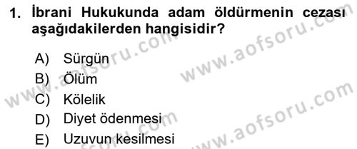Hukuk Tarihi Dersi 2023 - 2024 Yılı (Vize) Ara Sınav Soruları 1. Soru