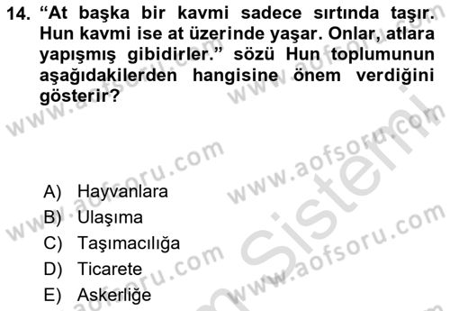 Hukuk Tarihi Dersi 2023 - 2024 Yılı (Vize) Ara Sınav Soruları 14. Soru