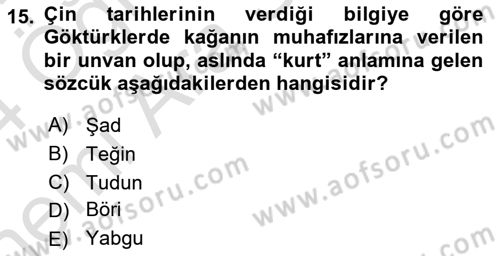 Hukuk Tarihi Dersi 2023 - 2024 Yılı (Vize) Ara Sınav Soruları 15. Soru