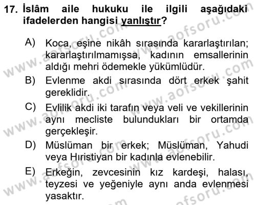Hukuk Tarihi Dersi 2023 - 2024 Yılı (Vize) Ara Sınav Soruları 17. Soru