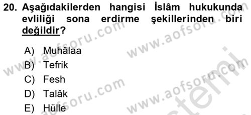 Hukuk Tarihi Dersi 2023 - 2024 Yılı (Vize) Ara Sınav Soruları 20. Soru