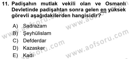Hukuk Tarihi Dersi 2023 - 2024 Yılı (Final) Dönem Sonu Sınav Soruları 11. Soru