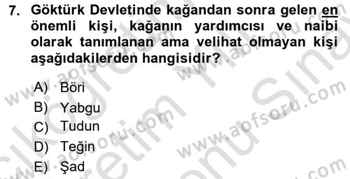 Hukuk Tarihi Dersi 2023 - 2024 Yılı (Final) Dönem Sonu Sınav Soruları 7. Soru
