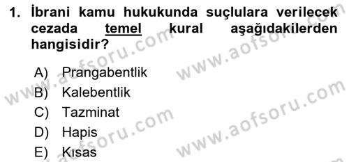 Hukuk Tarihi Dersi 2023 - 2024 Yılı Yaz Okulu Sınav Soruları 1. Soru