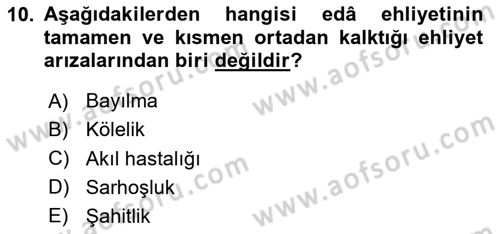 Hukuk Tarihi Dersi 2023 - 2024 Yılı Yaz Okulu Sınav Soruları 10. Soru
