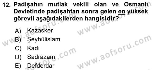 Hukuk Tarihi Dersi 2023 - 2024 Yılı Yaz Okulu Sınav Soruları 12. Soru