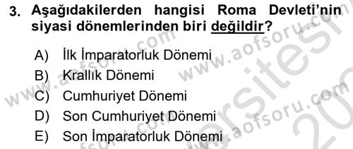 Hukuk Tarihi Dersi 2023 - 2024 Yılı Yaz Okulu Sınav Soruları 3. Soru