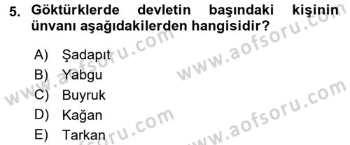 Hukuk Tarihi Dersi 2023 - 2024 Yılı Yaz Okulu Sınav Soruları 5. Soru