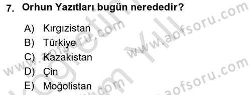 Hukuk Tarihi Dersi 2023 - 2024 Yılı Yaz Okulu Sınav Soruları 7. Soru