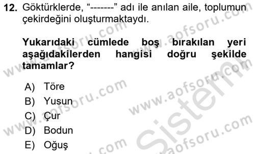 Hukuk Tarihi Dersi 2024 - 2025 Yılı (Vize) Ara Sınav Soruları 12. Soru