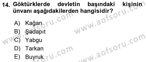 Hukuk Tarihi Dersi 2024 - 2025 Yılı (Vize) Ara Sınav Soruları 14. Soru