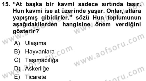 Hukuk Tarihi Dersi 2024 - 2025 Yılı (Vize) Ara Sınav Soruları 15. Soru