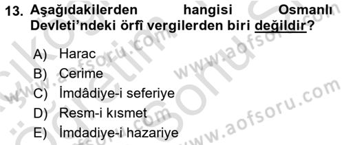 Hukuk Tarihi Dersi 2024 - 2025 Yılı (Final) Dönem Sonu Sınav Soruları 13. Soru