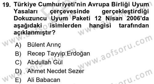 Hukuk Tarihi Dersi 2024 - 2025 Yılı (Final) Dönem Sonu Sınav Soruları 19. Soru