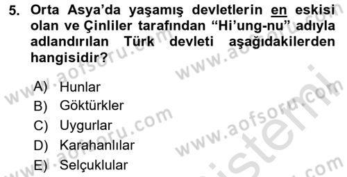 Hukuk Tarihi Dersi 2024 - 2025 Yılı (Final) Dönem Sonu Sınav Soruları 5. Soru