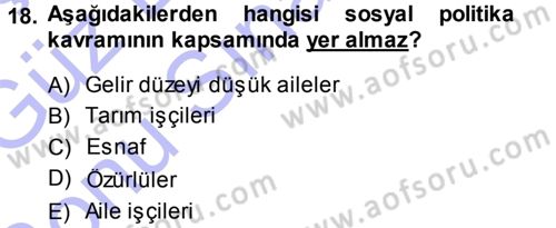 Osmanlı İktisat Tarihi Dersi 2013 - 2014 Yılı (Final) Dönem Sonu Sınav Soruları 18. Soru