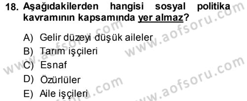 Osmanlı İktisat Tarihi Dersi 2014 - 2015 Yılı Tek Ders Sınav Soruları 18. Soru