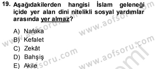 Osmanlı İktisat Tarihi Dersi 2014 - 2015 Yılı Tek Ders Sınav Soruları 19. Soru