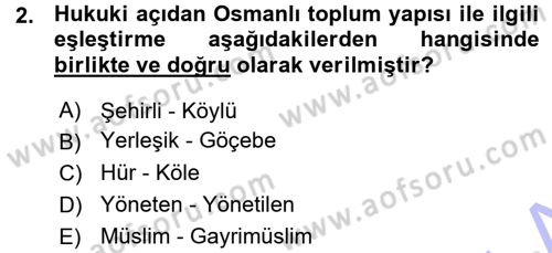Osmanlı İktisat Tarihi Dersi 2015 - 2016 Yılı (Vize) Ara Sınav Soruları 2. Soru