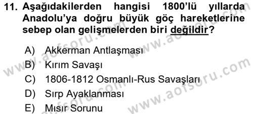 Osmanlı İktisat Tarihi Dersi 2017 - 2018 Yılı (Vize) Ara Sınav Soruları 11. Soru