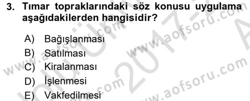 Osmanlı İktisat Tarihi Dersi Ara Sınavı Deneme Sınav Soruları 3. Soru