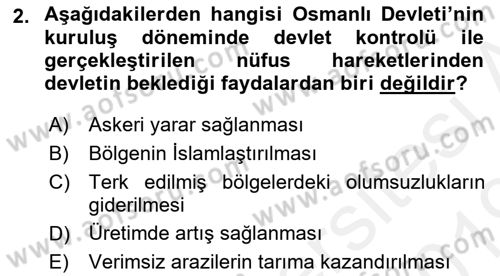 Osmanlı İktisat Tarihi Dersi Ara Sınavı Deneme Sınav Soruları 2. Soru