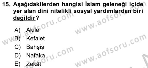Osmanlı İktisat Tarihi Dersi 2018 - 2019 Yılı Yaz Okulu Sınav Soruları 15. Soru