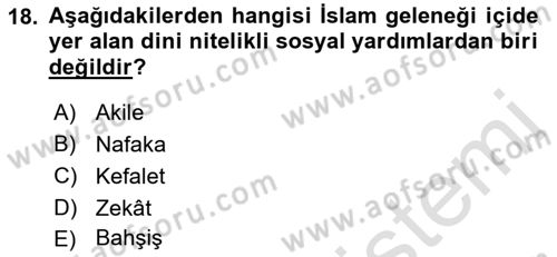 Osmanlı İktisat Tarihi Dersi 2019 - 2020 Yılı (Final) Dönem Sonu Sınav Soruları 18. Soru
