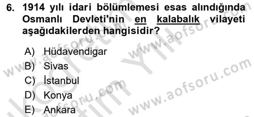 Osmanlı İktisat Tarihi Dersi 2022 - 2023 Yılı Yaz Okulu Sınav Soruları 6. Soru