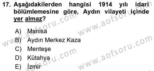 Osmanlı İktisat Tarihi Dersi 2024 - 2025 Yılı (Vize) Ara Sınav Soruları 17. Soru