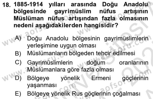 Osmanlı İktisat Tarihi Dersi 2024 - 2025 Yılı (Vize) Ara Sınav Soruları 18. Soru