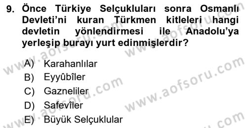 Osmanlı İktisat Tarihi Dersi 2024 - 2025 Yılı (Vize) Ara Sınav Soruları 9. Soru