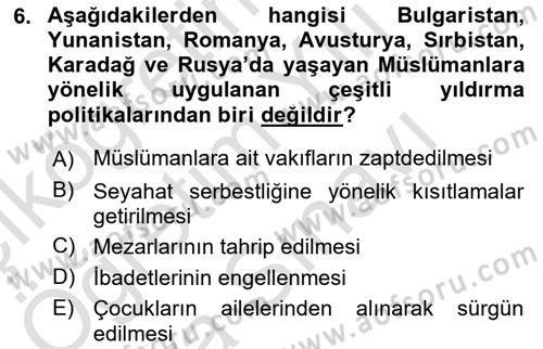 Osmanlı İktisat Tarihi Dersi 2025 - 2026 Yılı (Vize) Ara Sınav Soruları 6. Soru