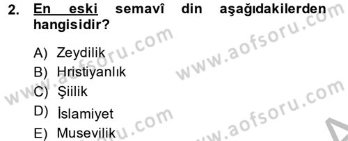 Modern Ortadoğu Tarihi Dersi 2013 - 2014 Yılı (Vize) Ara Sınav Soruları 2. Soru