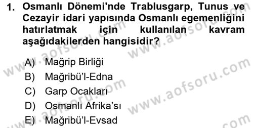 Modern Ortadoğu Tarihi Dersi 2016 - 2017 Yılı 3 Ders Sınav Soruları 1. Soru